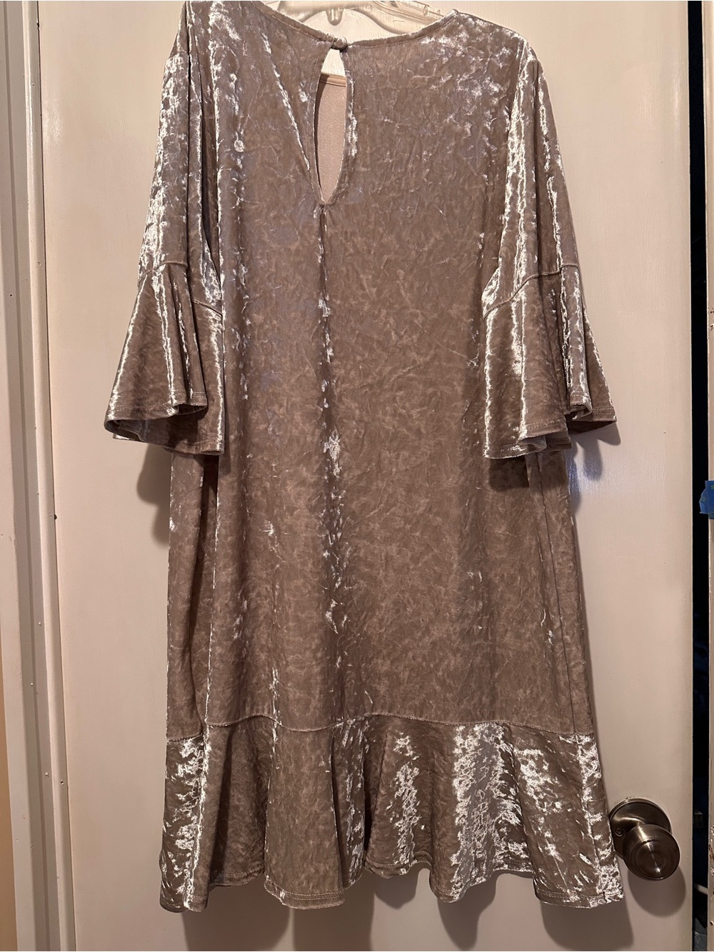 Sunday in Brooklyn Crushed Velvet Champagne/Silver Mini Dress - Picture 2 of 8
